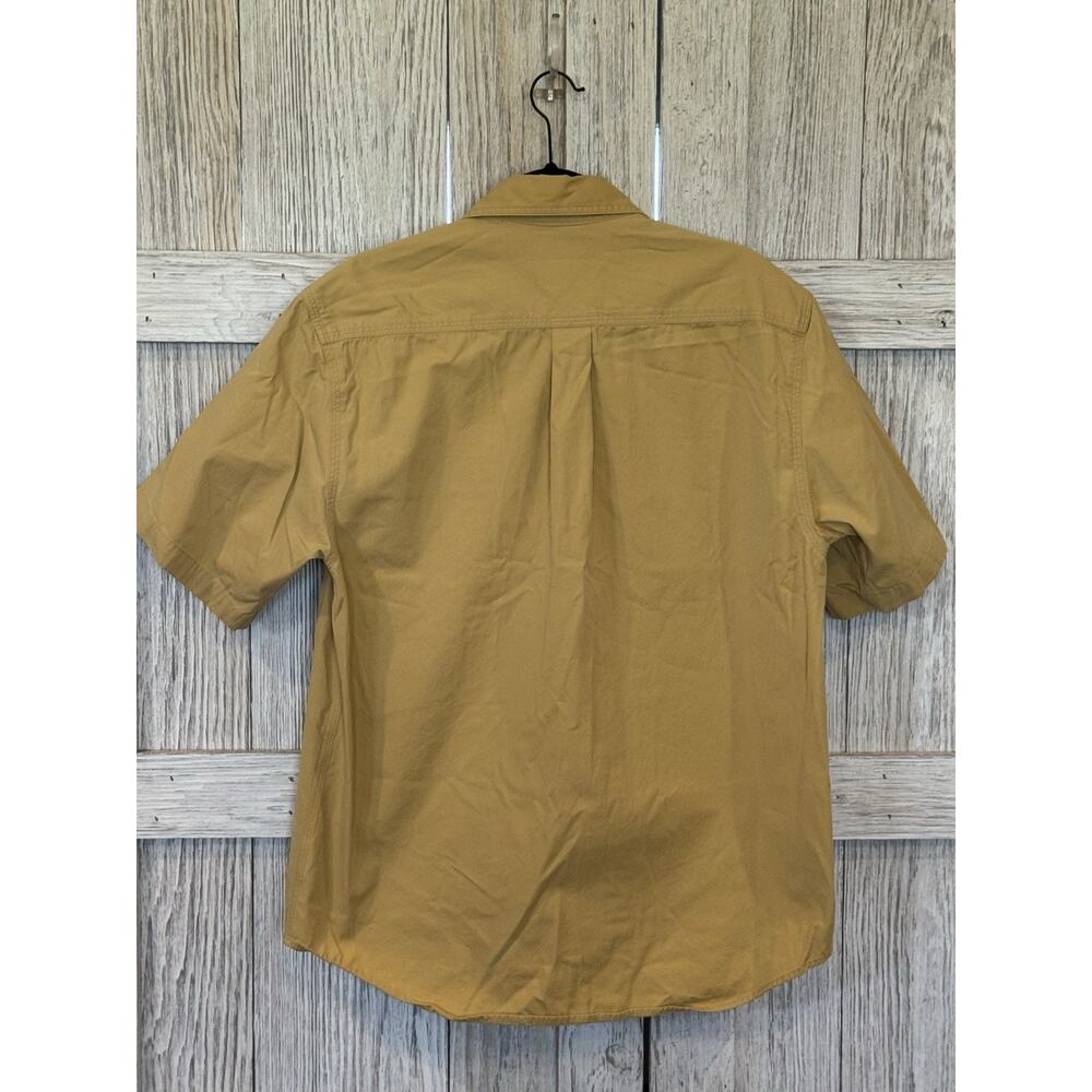 Carhartt Men’s Relaxed Fit Short Sleeve Button Down Shirt M Yellow Pockets Read - Picture 2 of 6